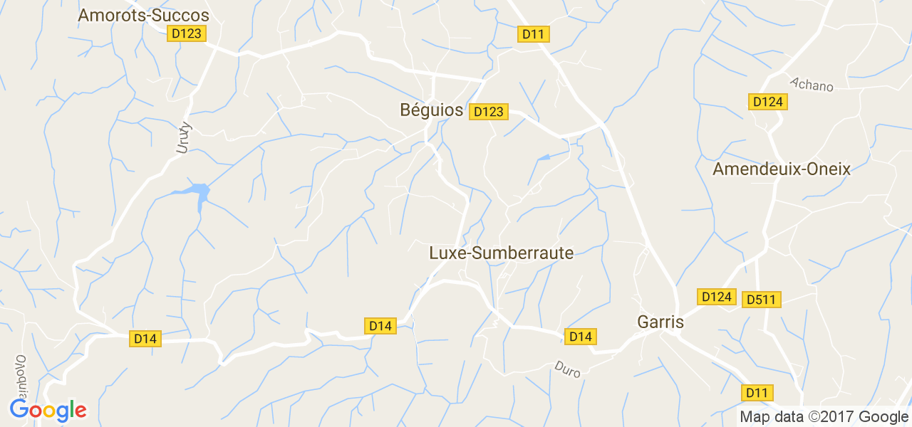 map de la ville de Luxe-Sumberraute