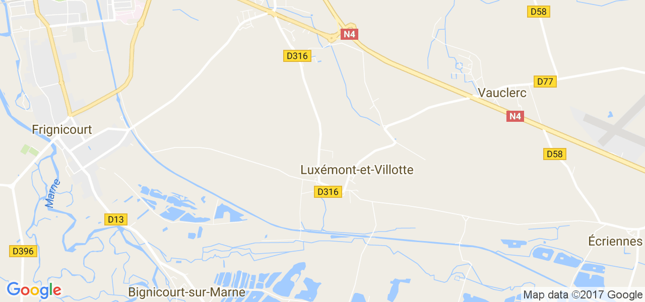 map de la ville de Luxémont-et-Villotte