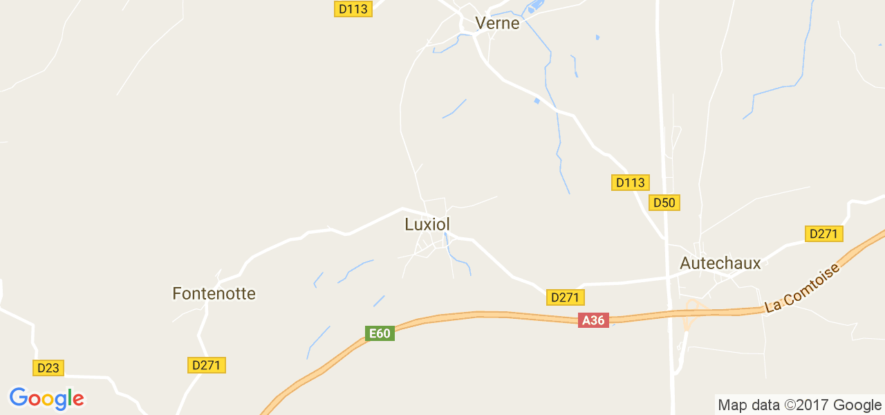 map de la ville de Luxiol