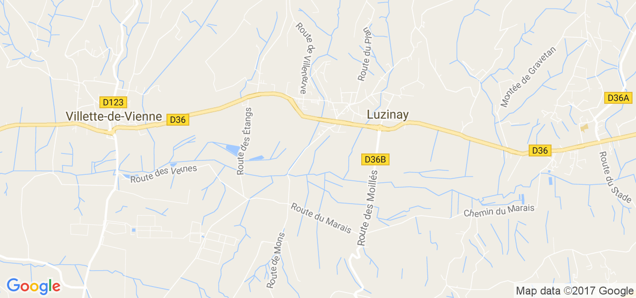 map de la ville de Luzinay