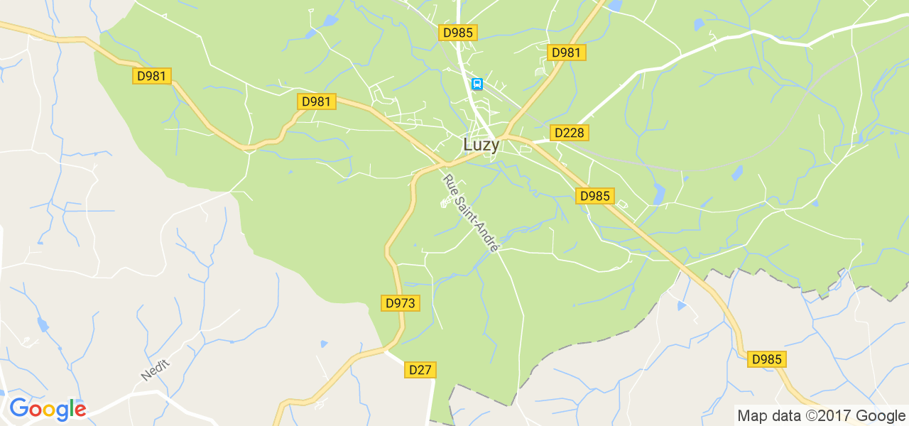 map de la ville de Luzy