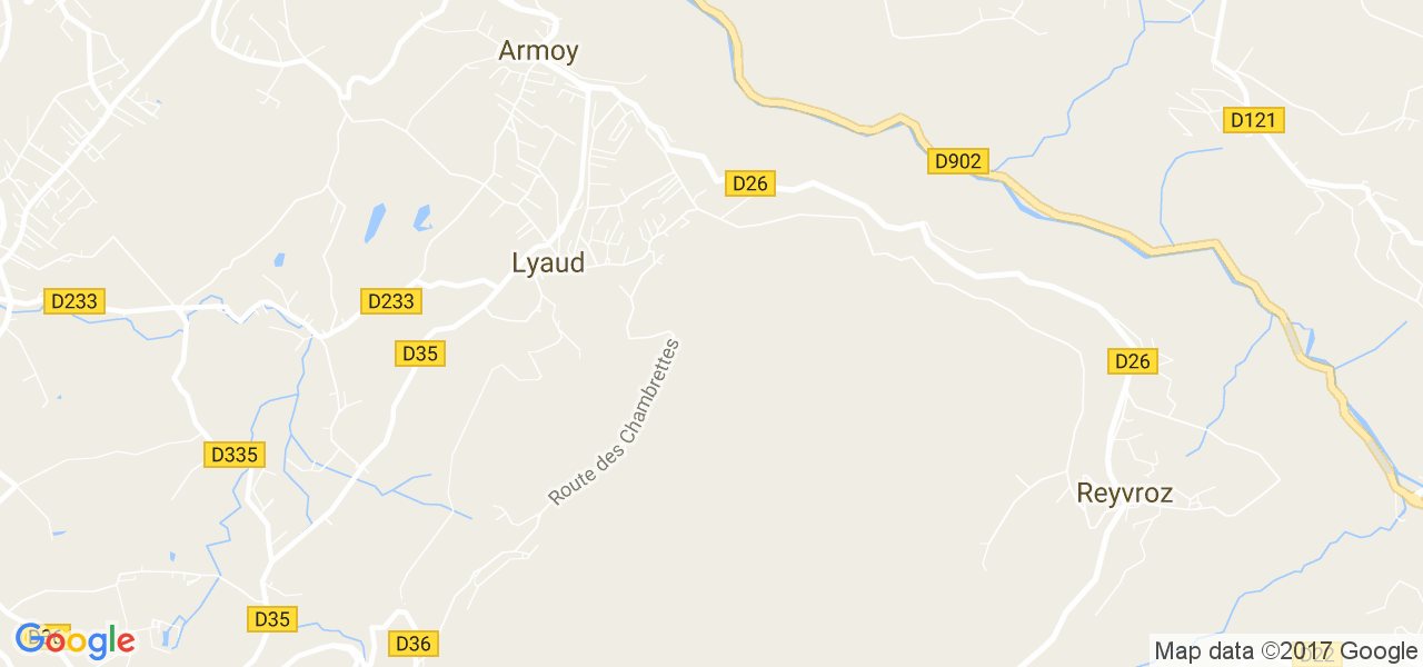 map de la ville de Lyaud