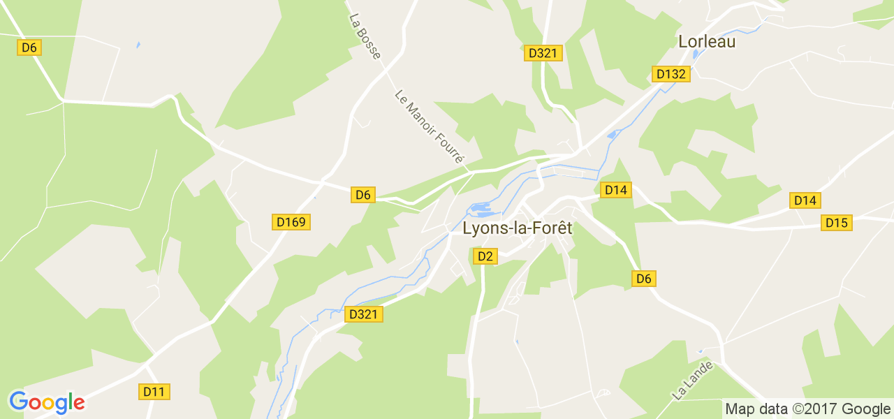 map de la ville de Lyons-la-Forêt