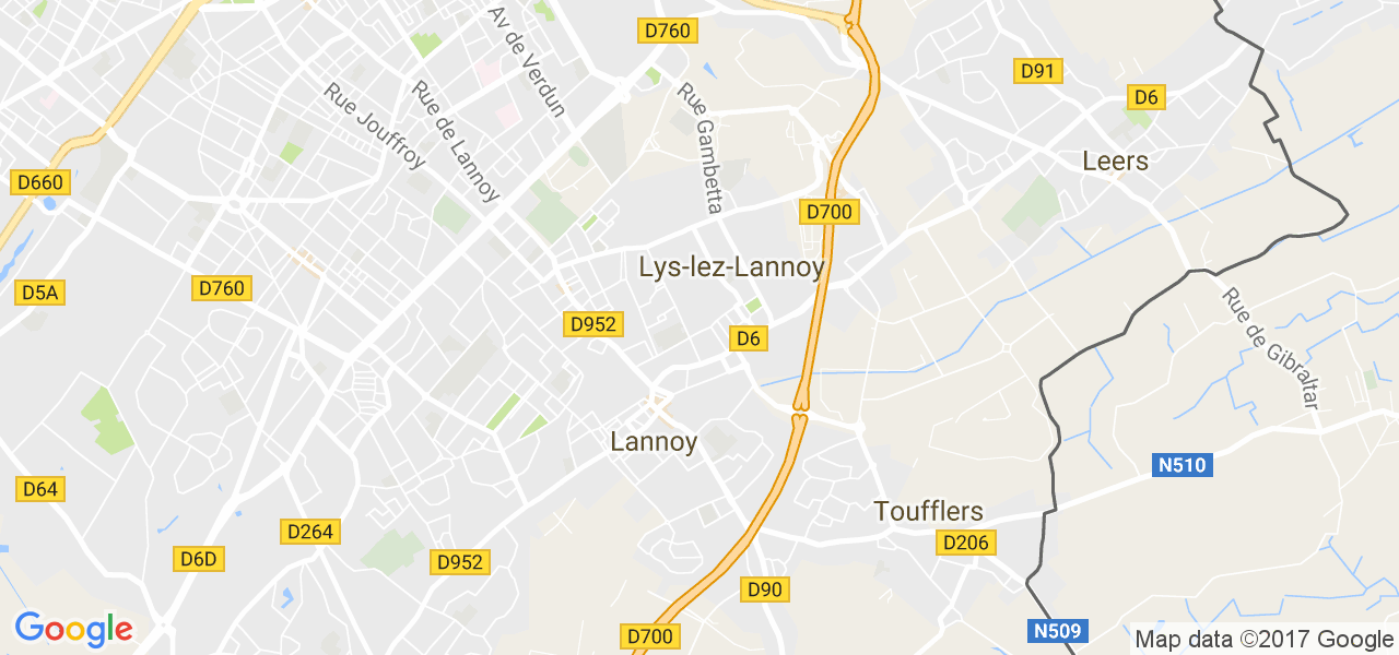 map de la ville de Lys-lez-Lannoy