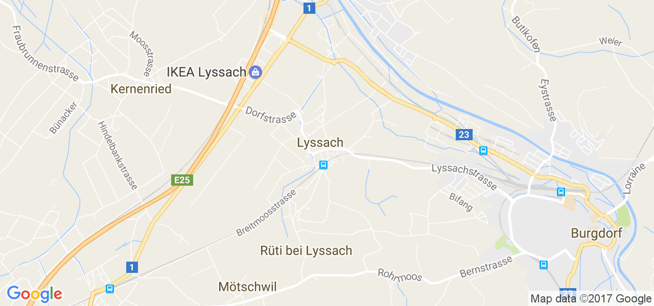 map de la ville de Lyssach