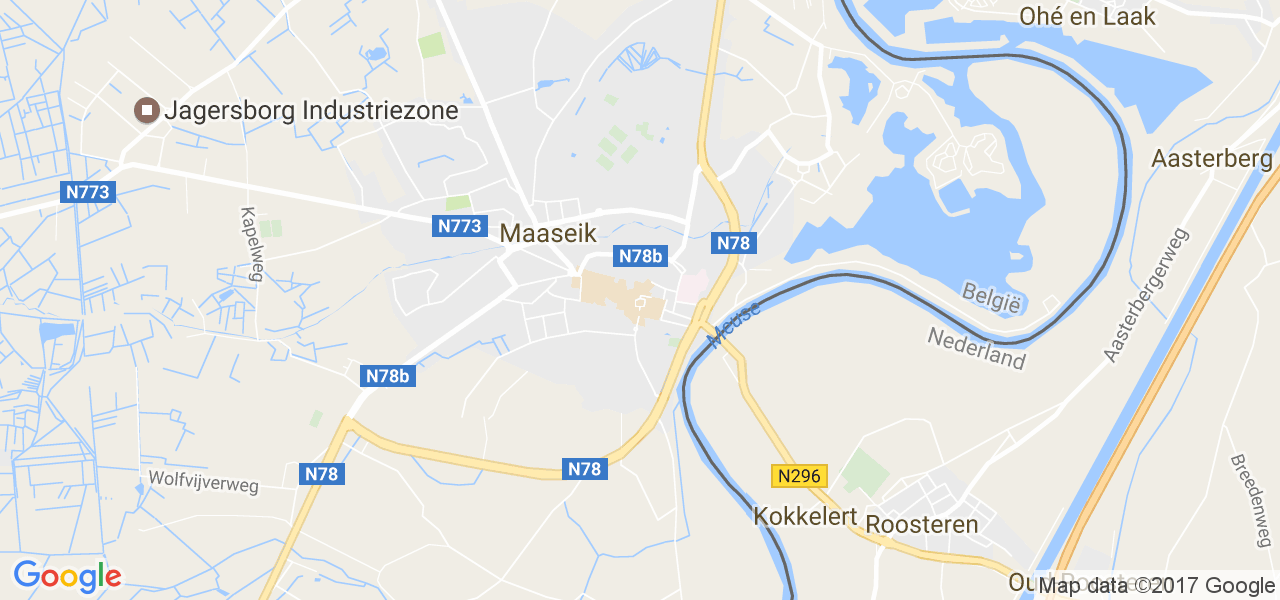 map de la ville de Maaseik