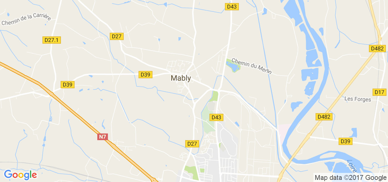 map de la ville de Mably