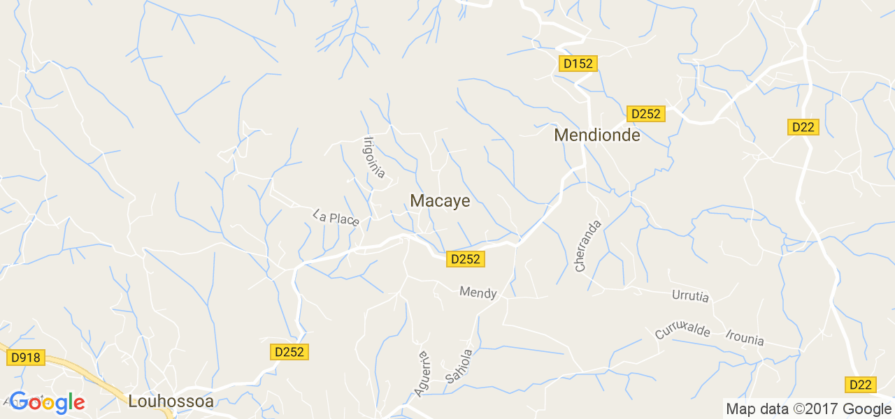 map de la ville de Macaye