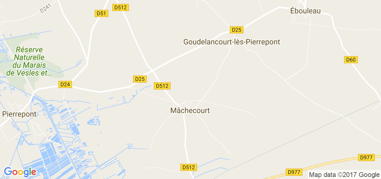 map de la ville de Mâchecourt