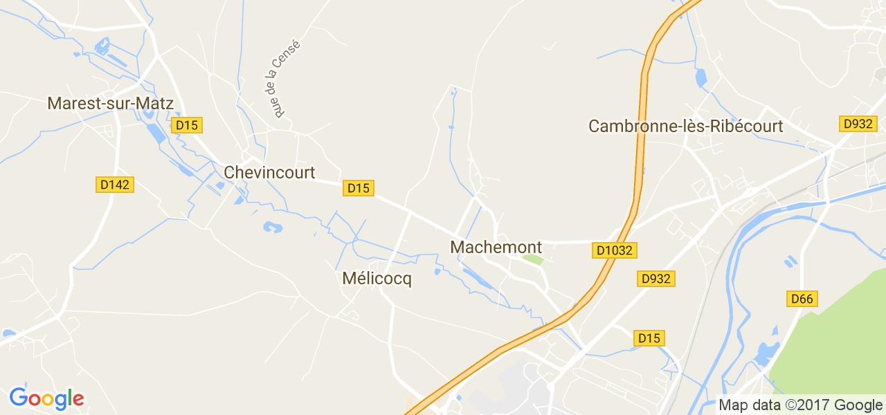 map de la ville de Machemont