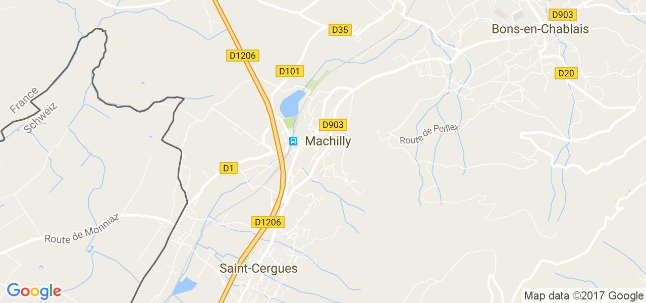 map de la ville de Machilly