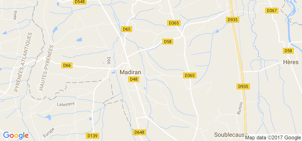 map de la ville de Madiran