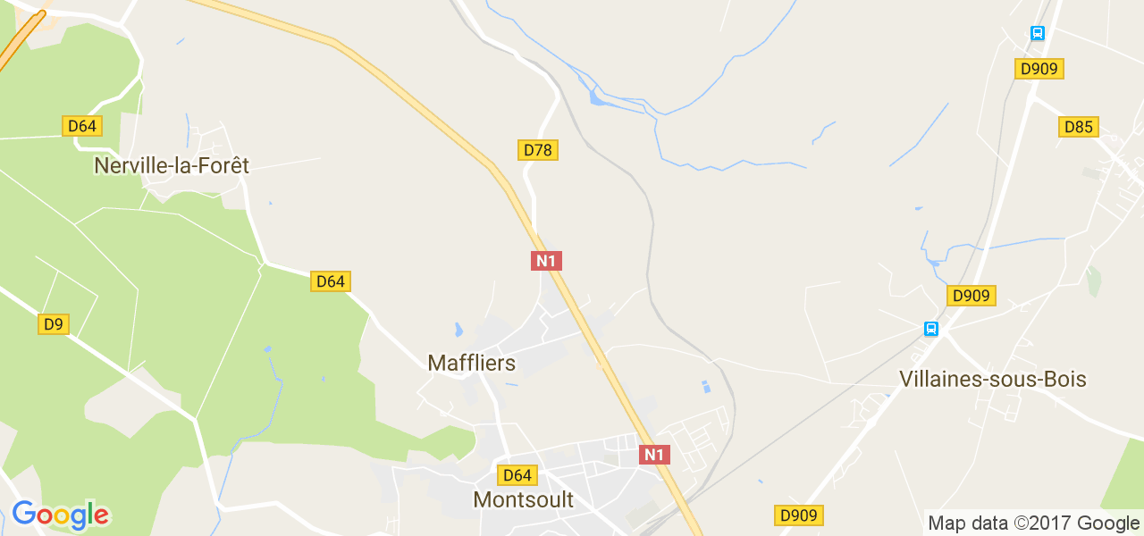 map de la ville de Maffliers