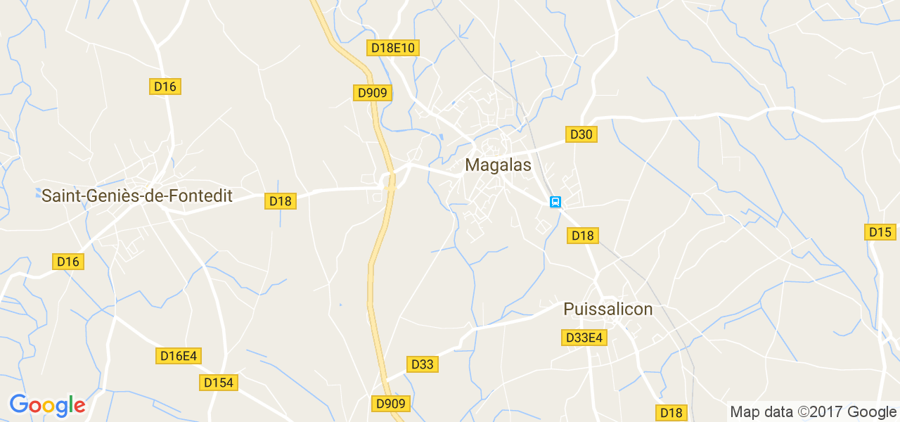 map de la ville de Magalas