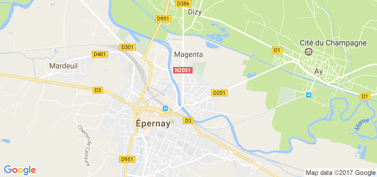 map de la ville de Magenta