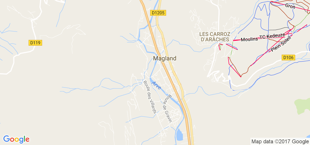 map de la ville de Magland