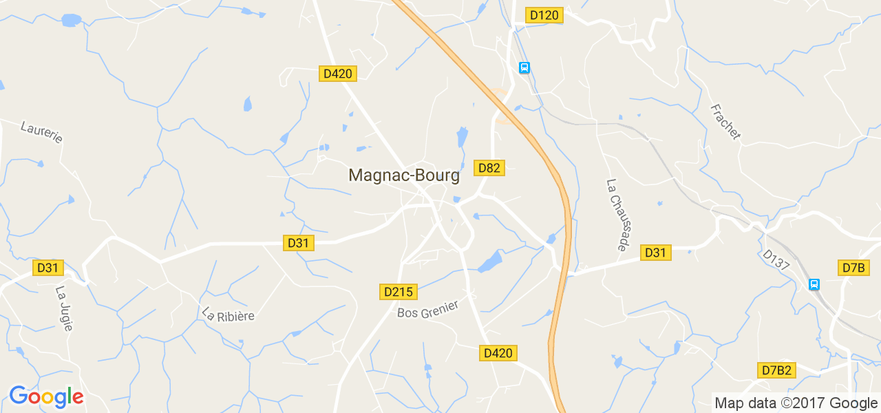 map de la ville de Magnac-Bourg