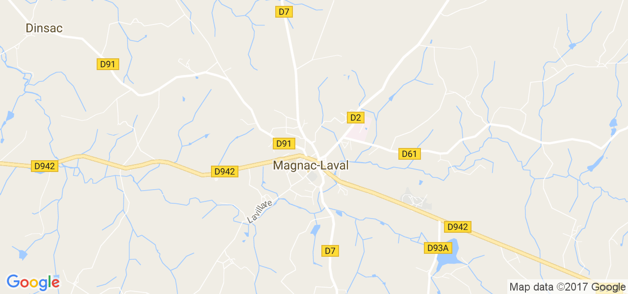 map de la ville de Magnac-Laval