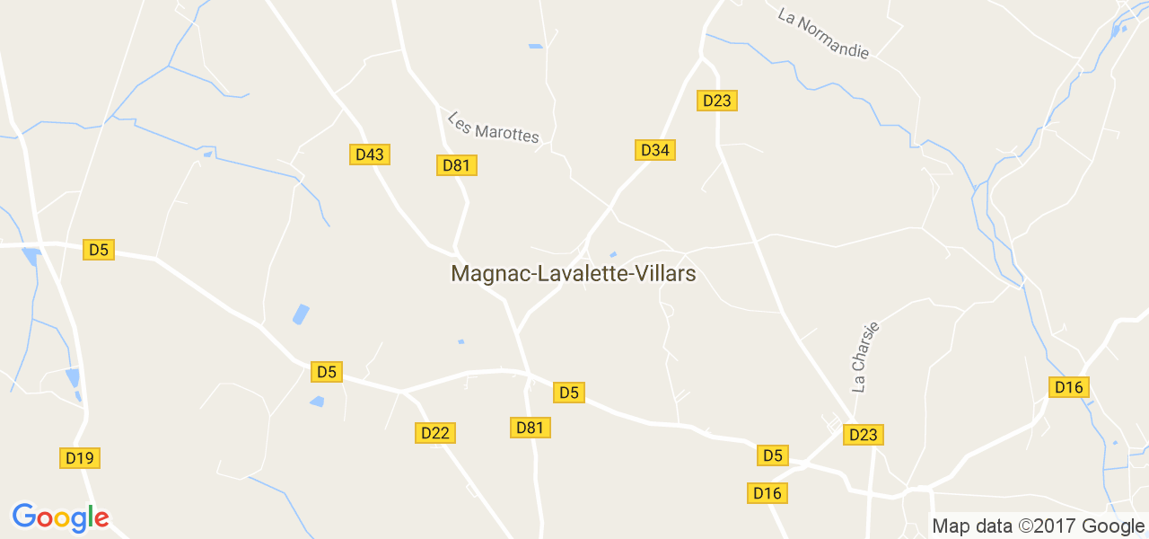 map de la ville de Magnac-Lavalette-Villars