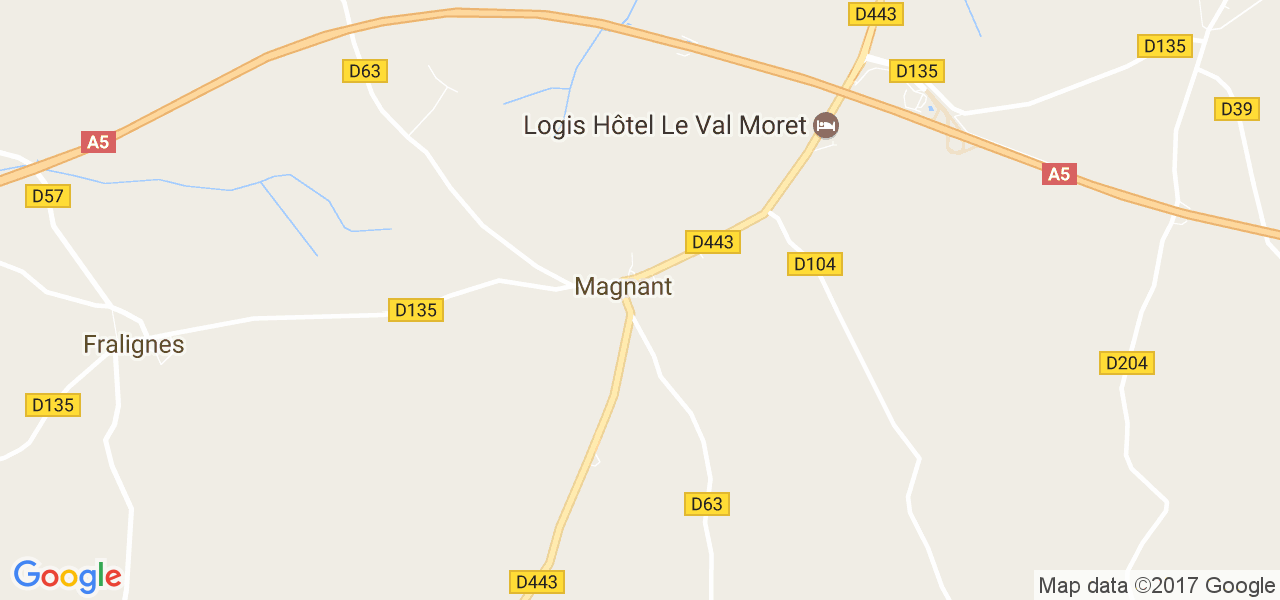 map de la ville de Magnant