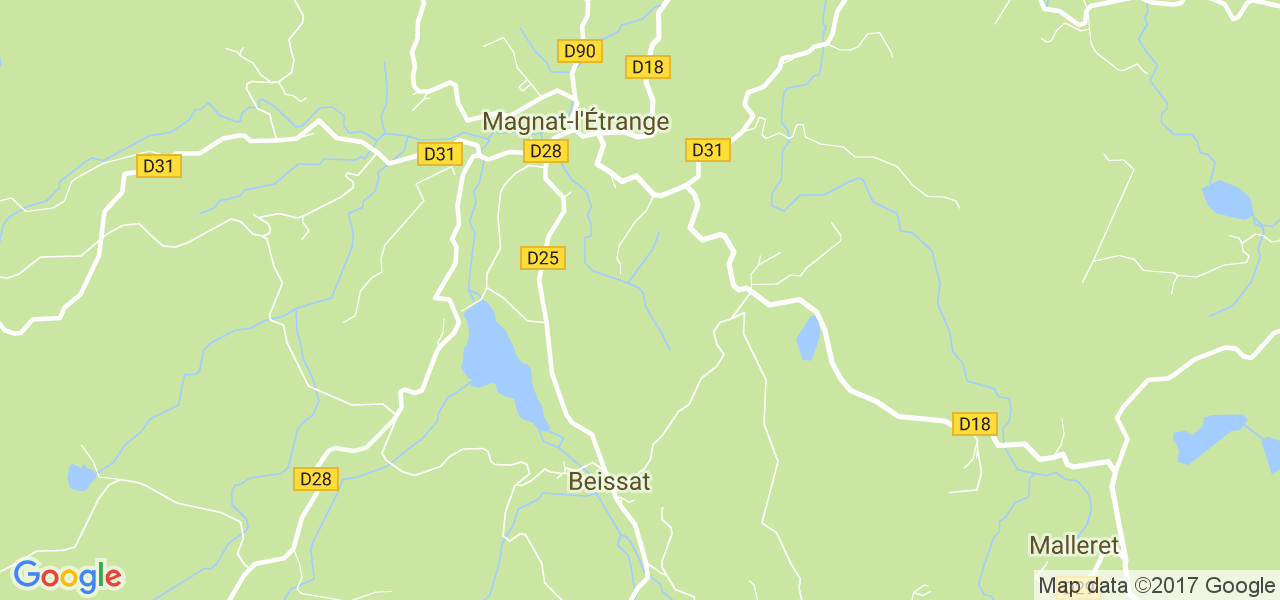 map de la ville de Magnat-l'Étrange