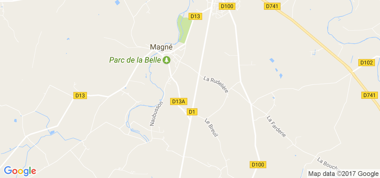 map de la ville de Magné