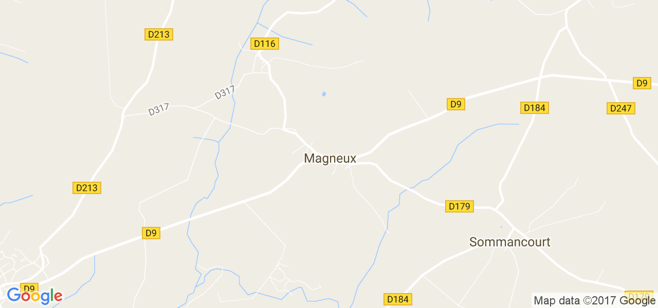 map de la ville de Magneux