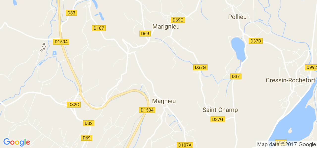 map de la ville de Magnieu