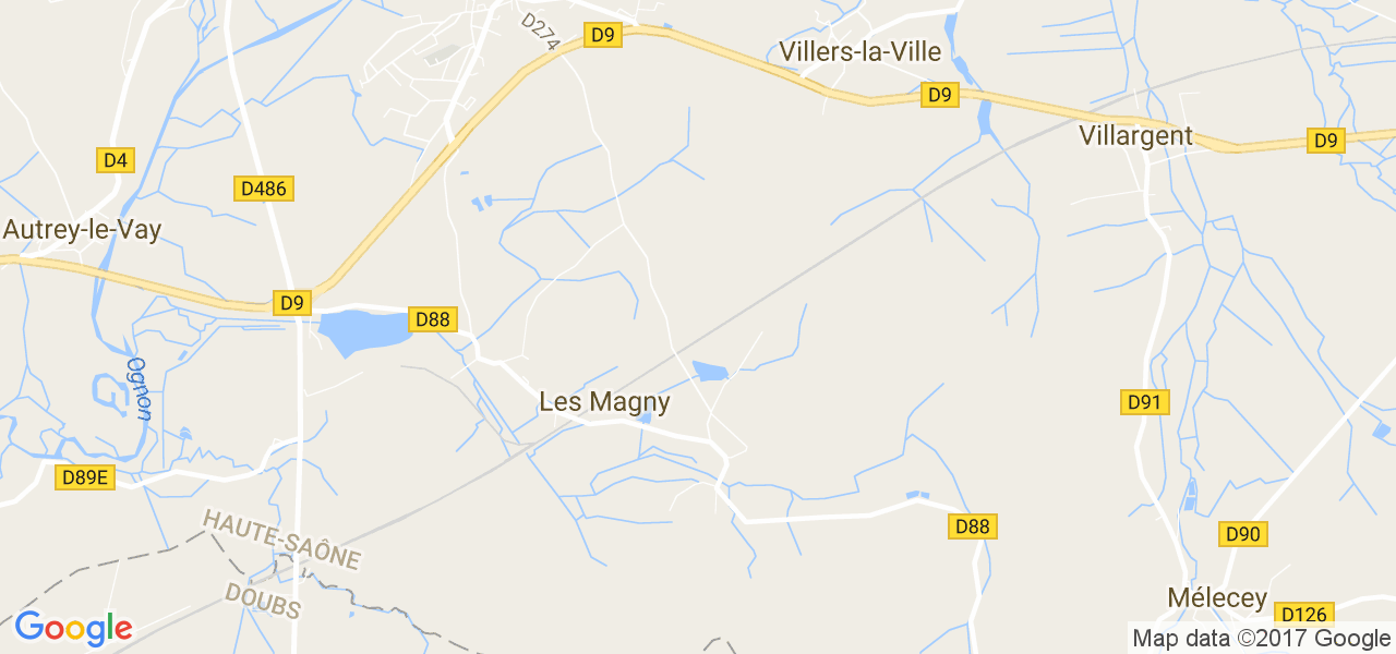 map de la ville de Magny