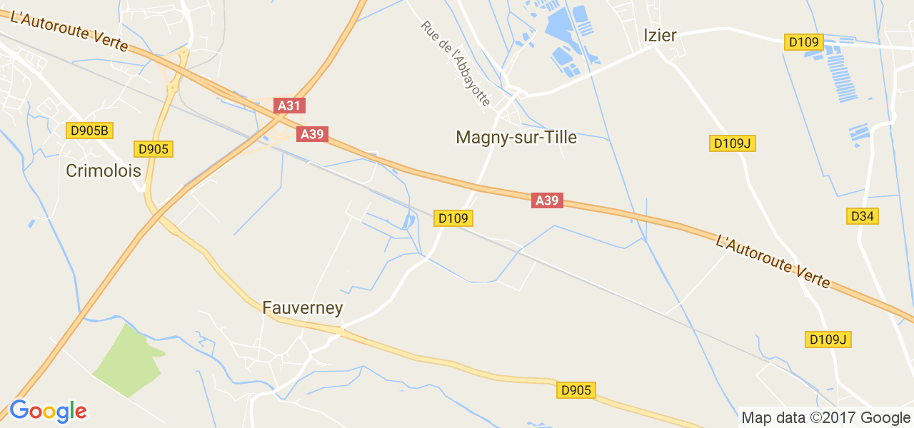 map de la ville de Magny-sur-Tille