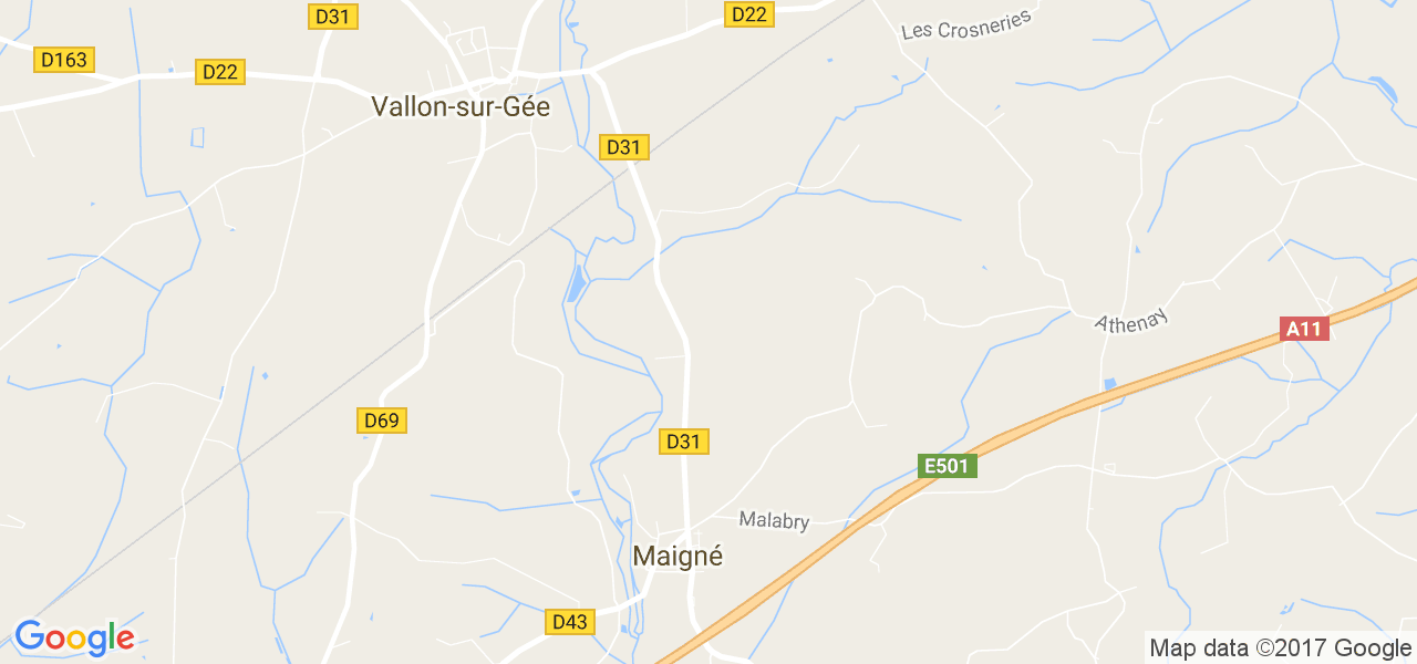 map de la ville de Maigné