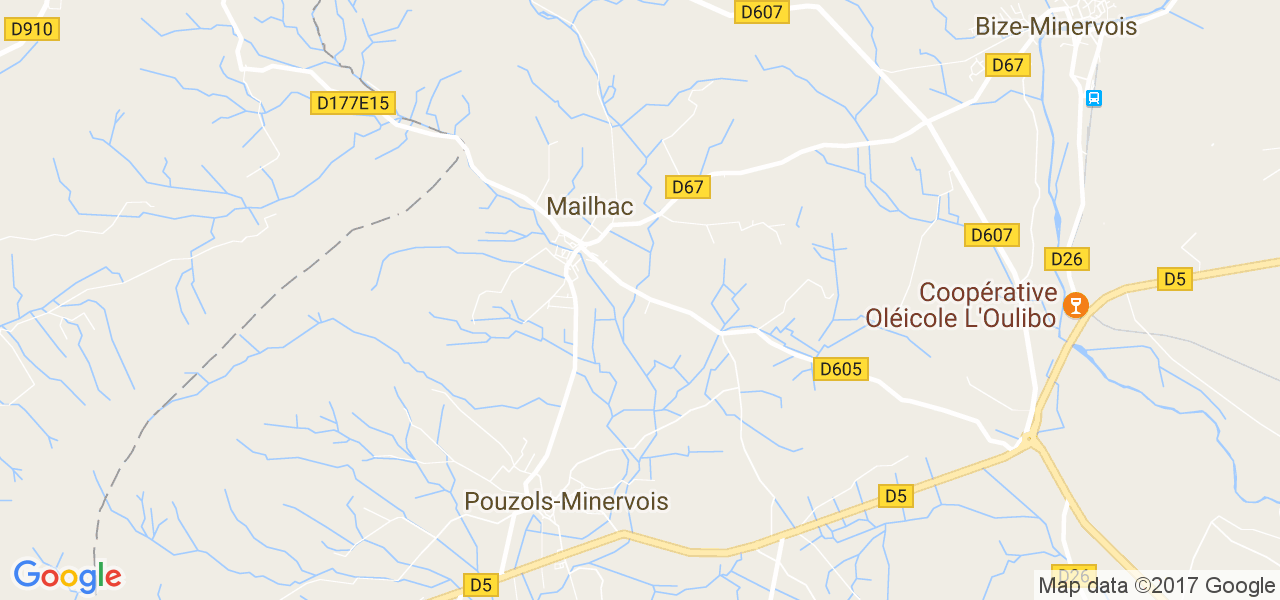 map de la ville de Mailhac