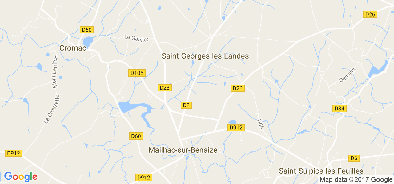 map de la ville de Mailhac-sur-Benaize