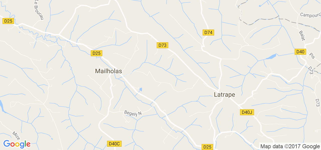 map de la ville de Mailholas