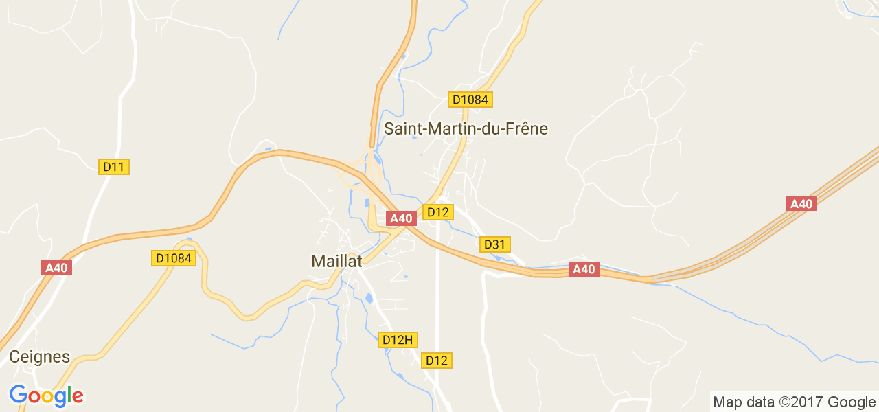 map de la ville de Maillat