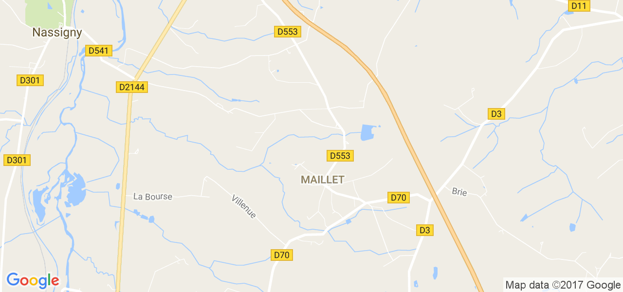 map de la ville de Maillet