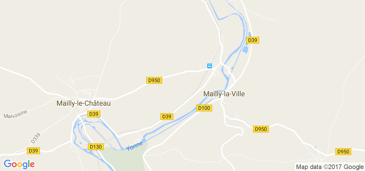 map de la ville de Mailly-la-Ville