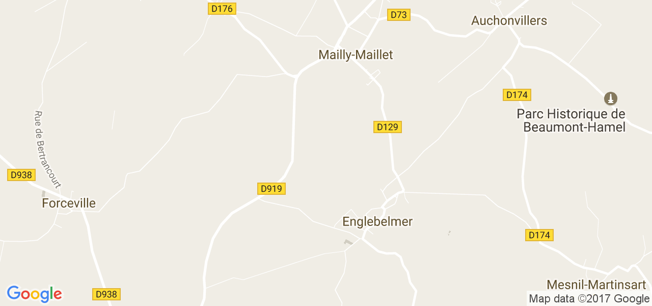 map de la ville de Mailly-Maillet