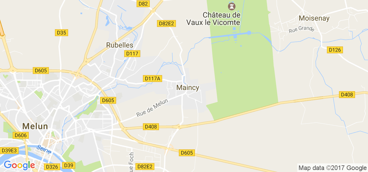 map de la ville de Maincy