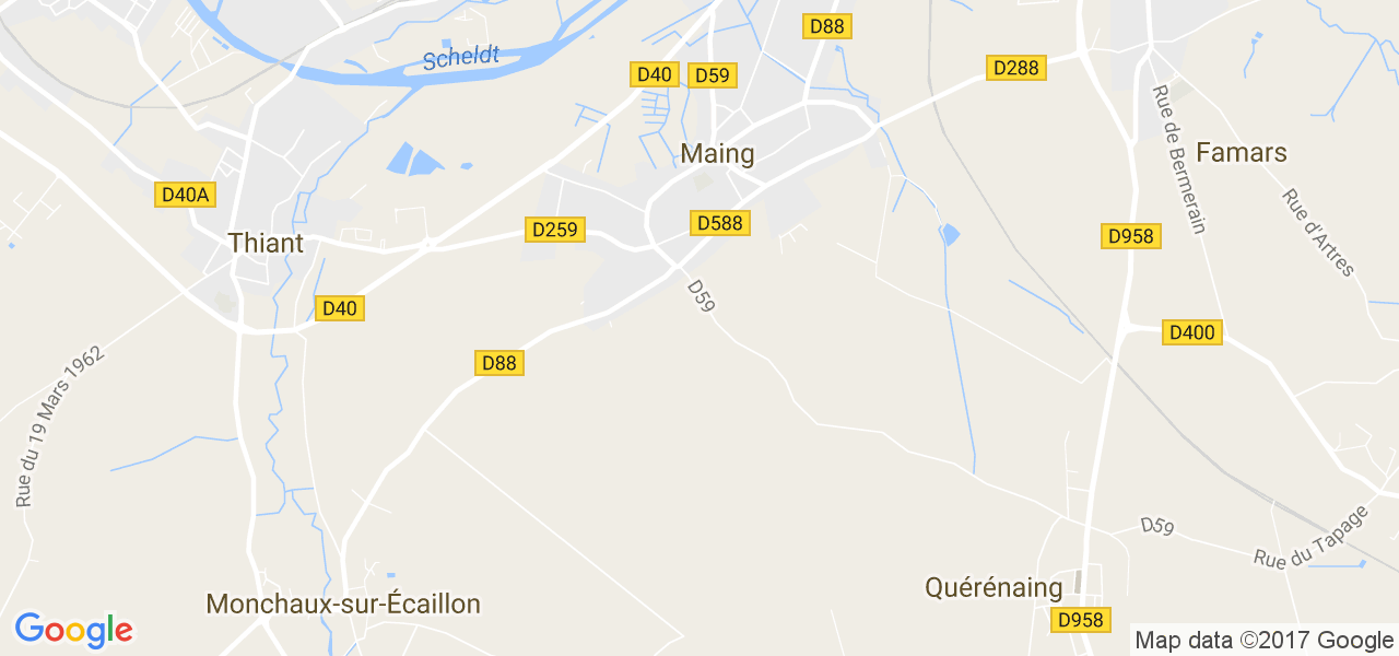 map de la ville de Maing