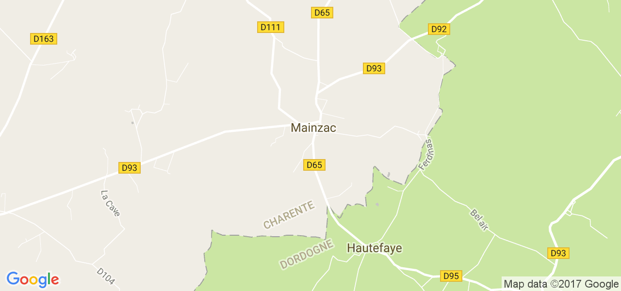 map de la ville de Mainzac