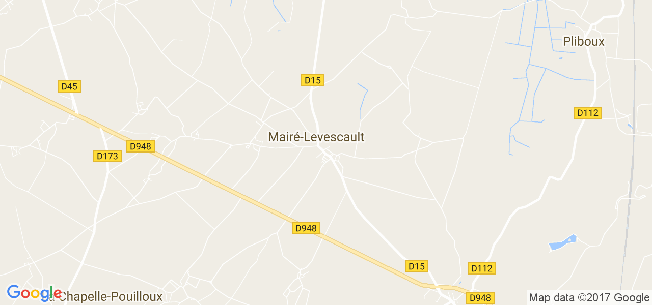 map de la ville de Mairé-Levescault