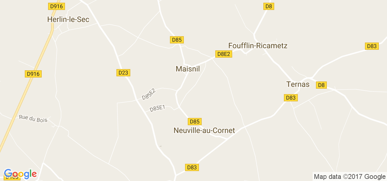 map de la ville de Maisnil