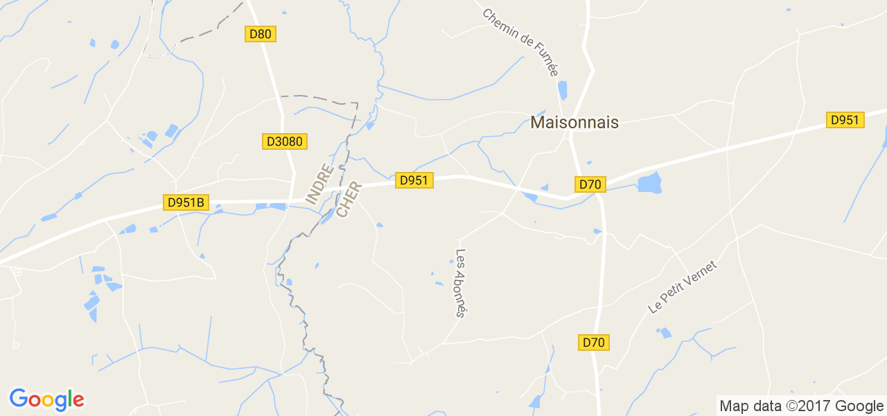 map de la ville de Maisonnais