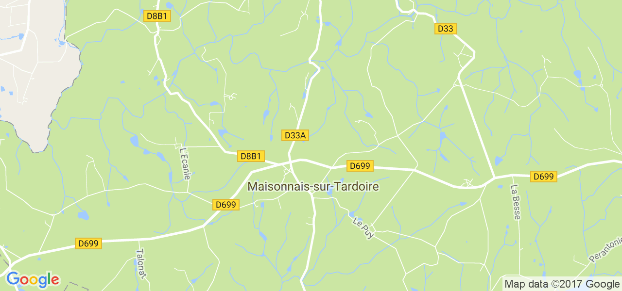 map de la ville de Maisonnais-sur-Tardoire