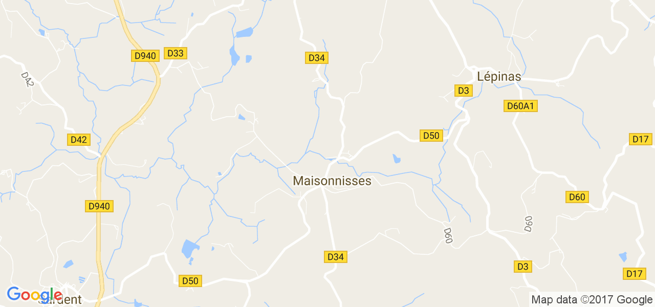 map de la ville de Maisonnisses