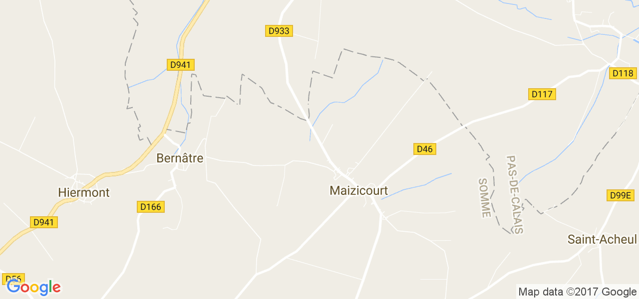 map de la ville de Maizicourt