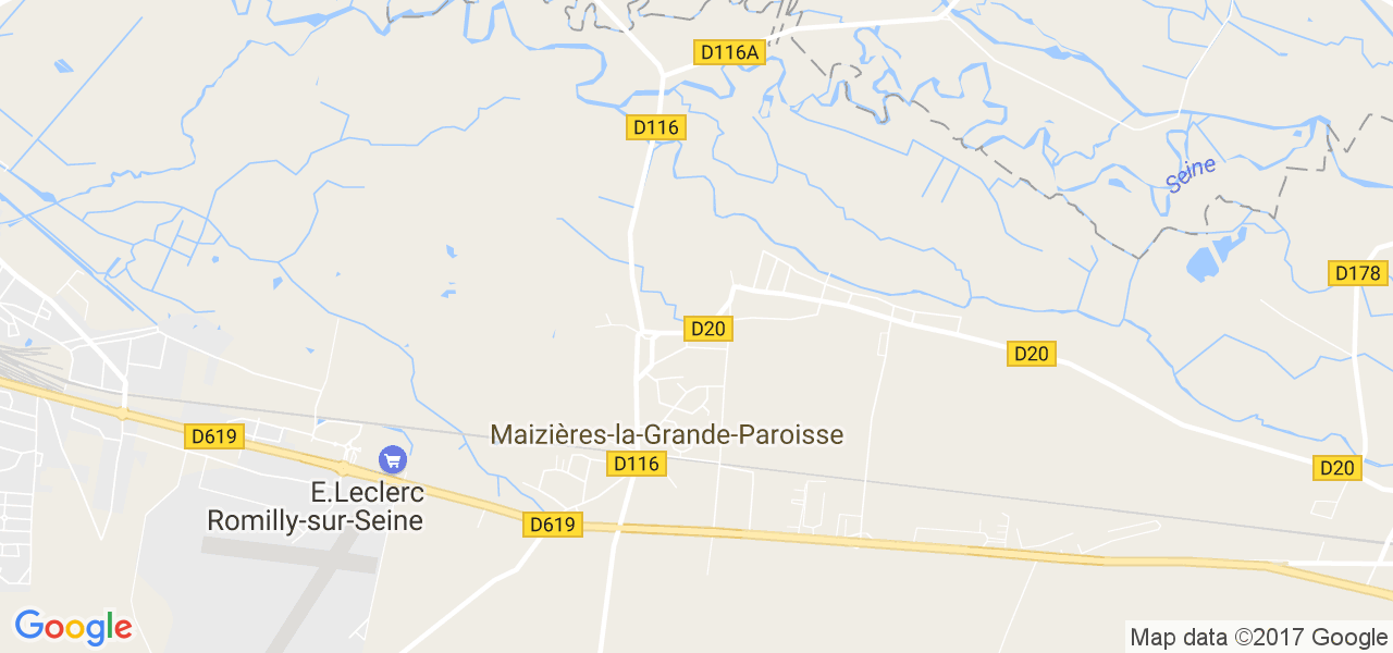 map de la ville de Maizières-la-Grande-Paroisse