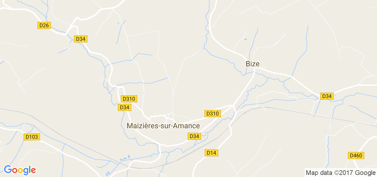 map de la ville de Maizières-sur-Amance