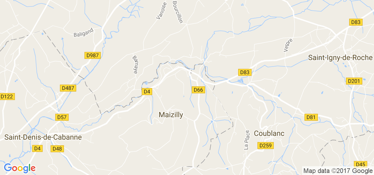 map de la ville de Maizilly